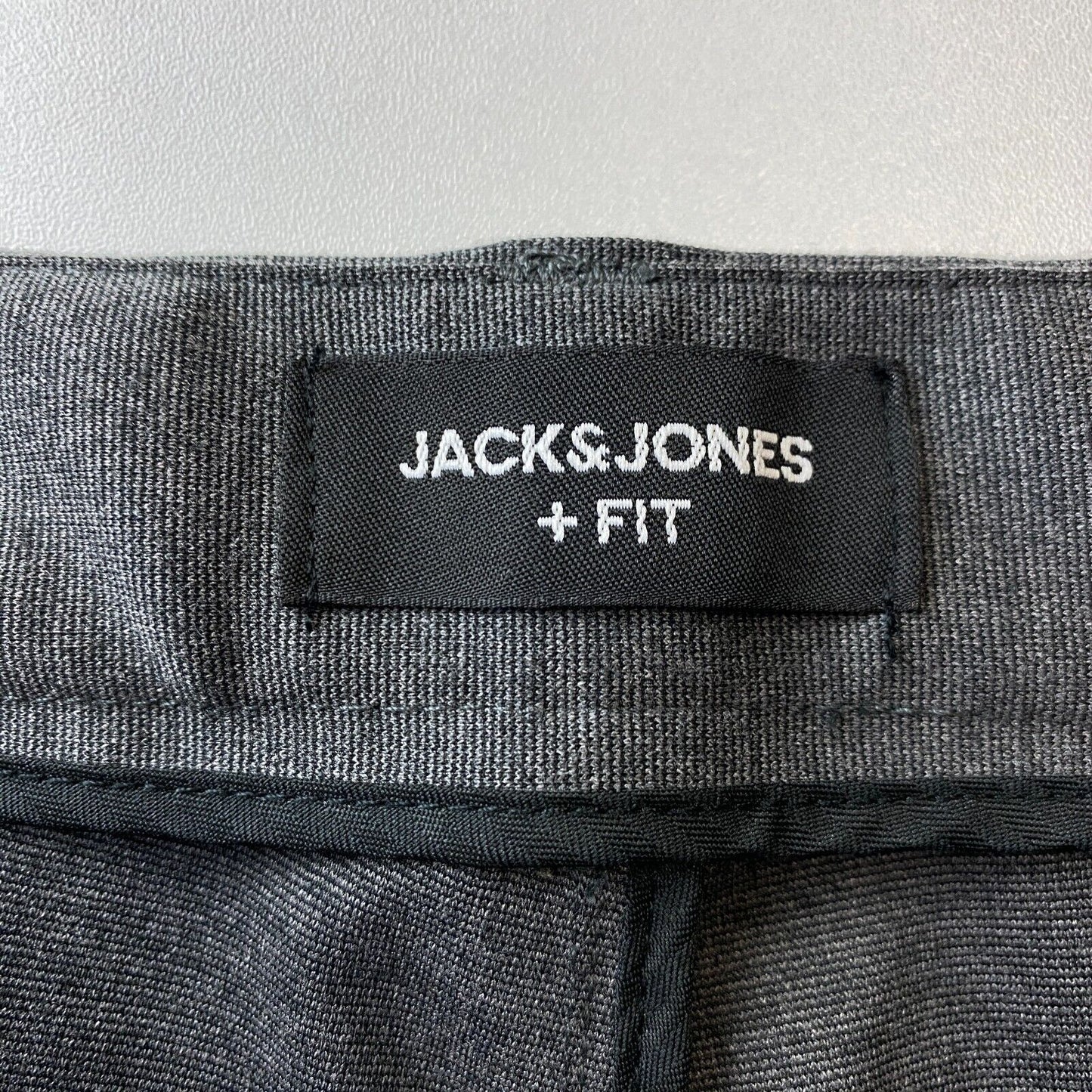 JACK & JONES + FIT MARCO Grey Stretch Slim Fit Dress Trousers W42 L34