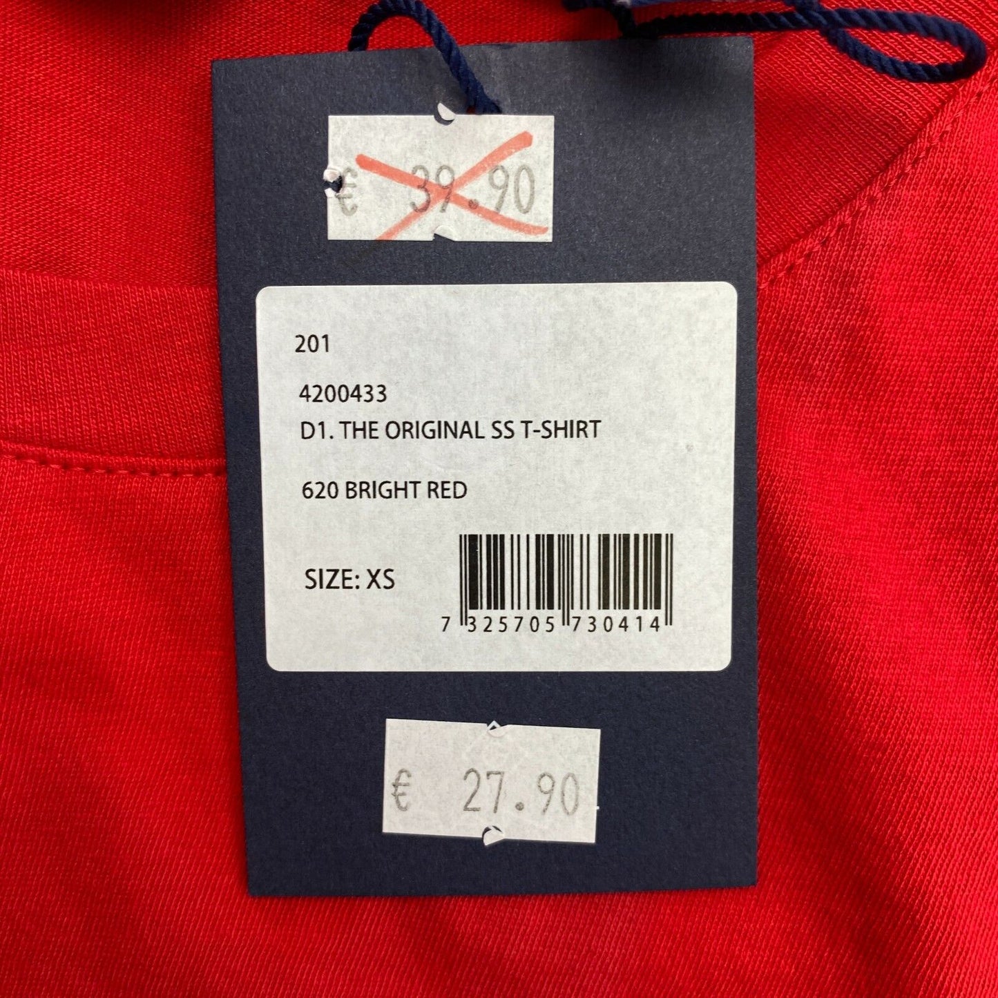 GANT Red Original Crew Neck T Shirt Size XS M