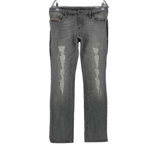 Diesel LOWKY Damen Jeans in normaler gerader Passform, Grau, W31 L32, Made in Italy