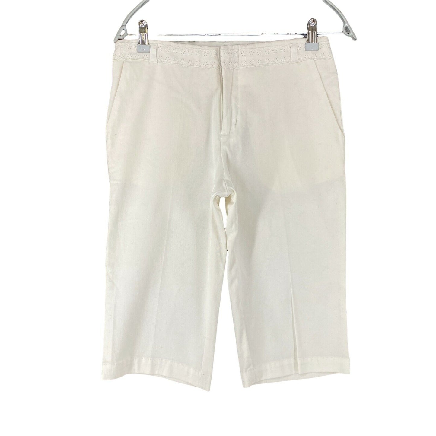 NICE DAY Short blanc coupe régulière pour femme, longueur genou, taille EU 38 W28