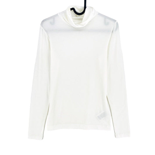 GANT White Jersey High Neck Long Sleeves T Shirt Size S