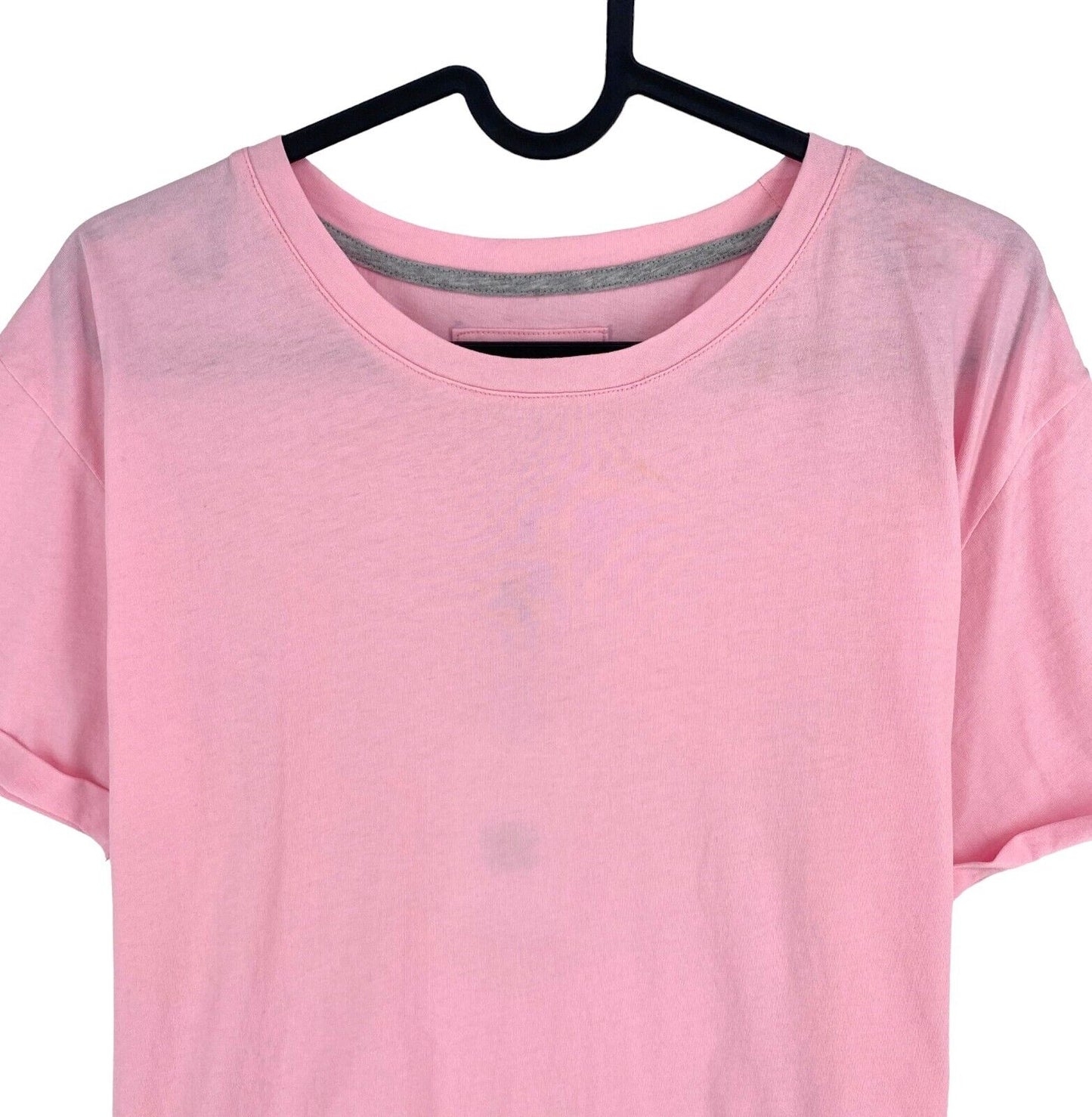 LA MARTINA Women Pink Solid Crew Neck Short Sleeve T Shirt Size 5 / XL