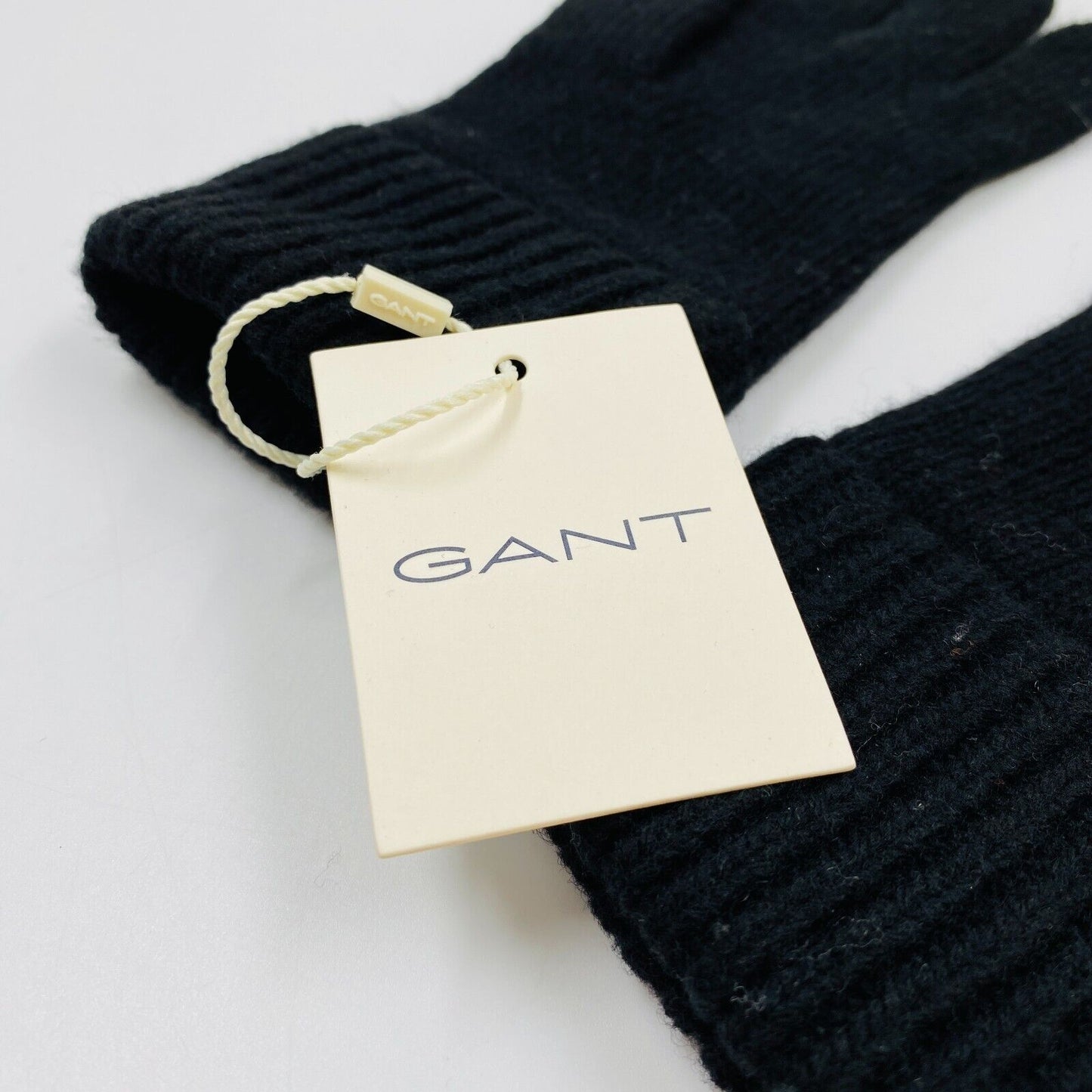 GANT Women Black Wool Blend Knit Beanie Hat & Gloves Gift Set One Size