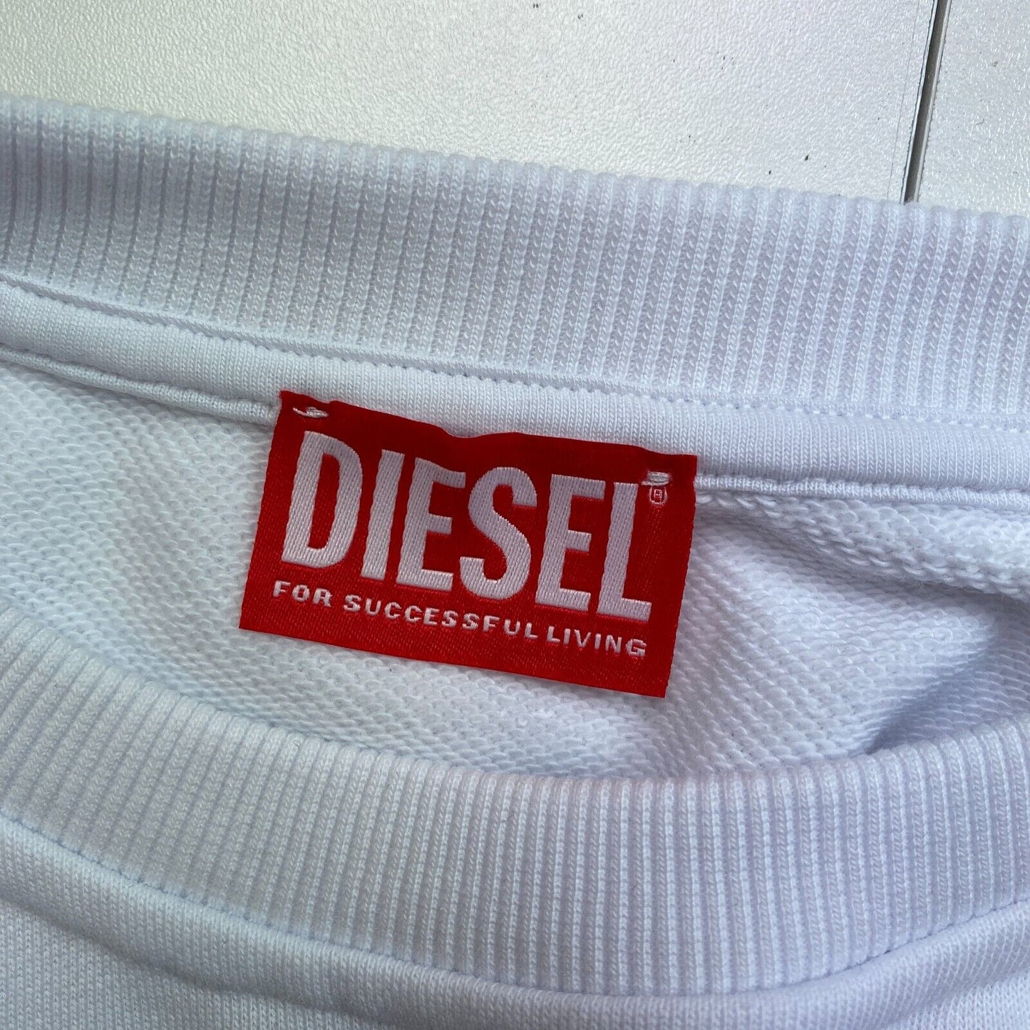 DIESEL Logo blanc Crew Neck Sweater Taille XS