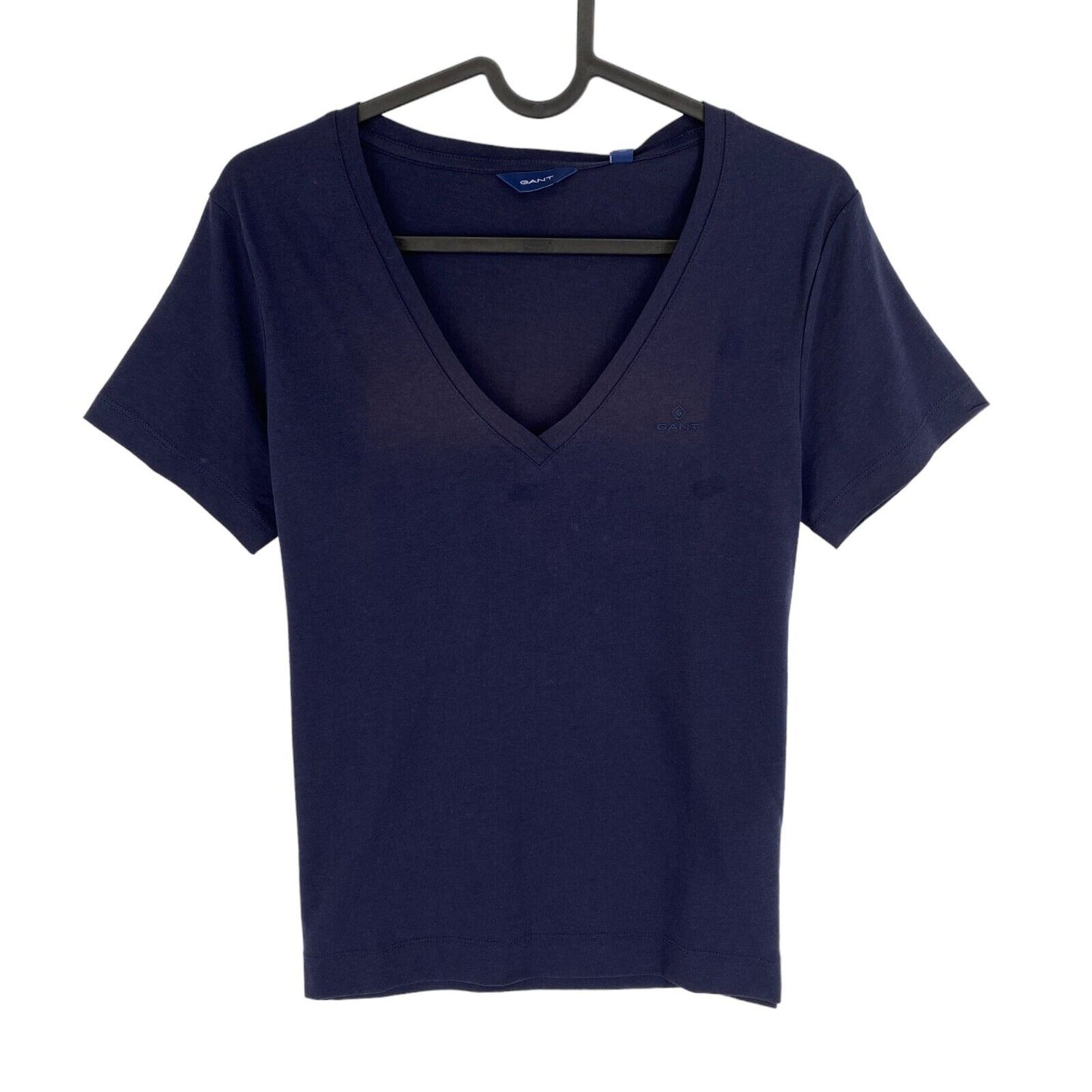 GANT Women Navy Blue Original V Neck Short Sleeve T Shirt Size XS