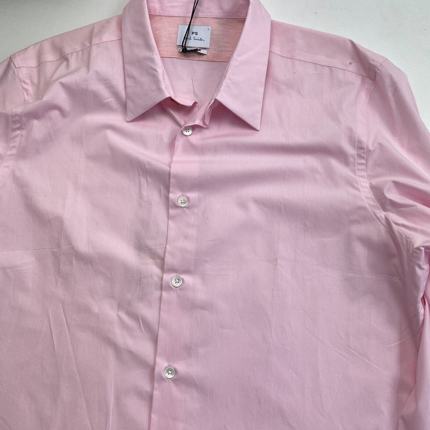 Paul Smith Men Pink Tailored Fit Long Sleeves Shirt Size L