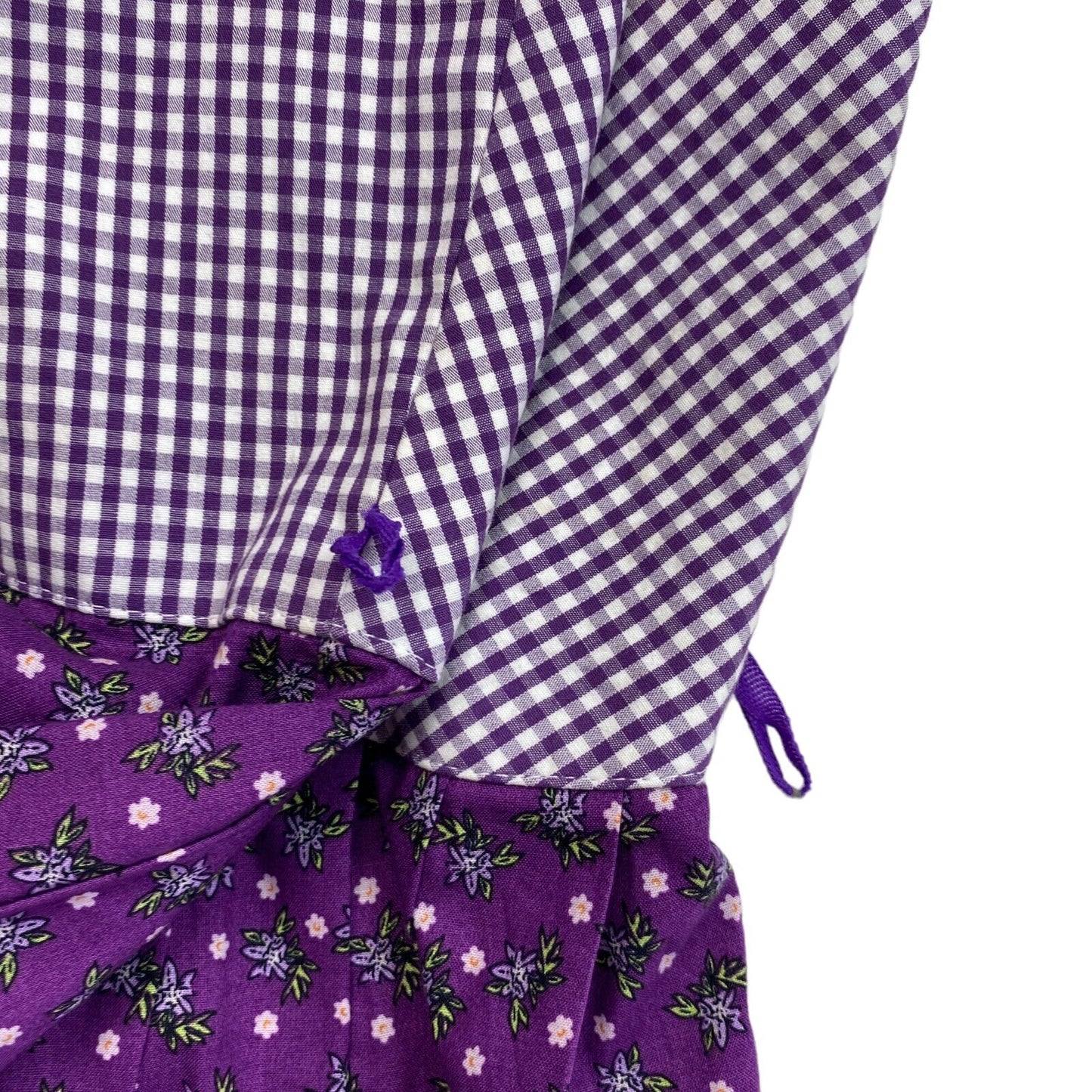 HANNAH Tyrol Dirndl Oktoberfest Purple Plaid Floral Dress Size EU 38 UK 10 US 8