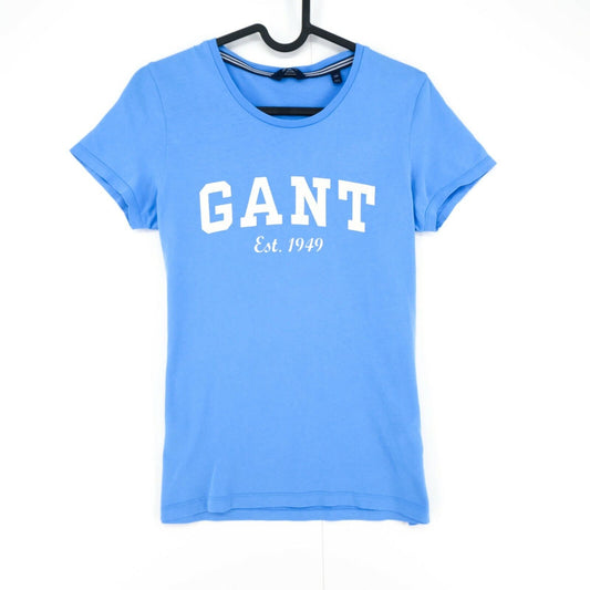 GANT Blue Big Logo Crew Neck T-Shirt Top Size XS