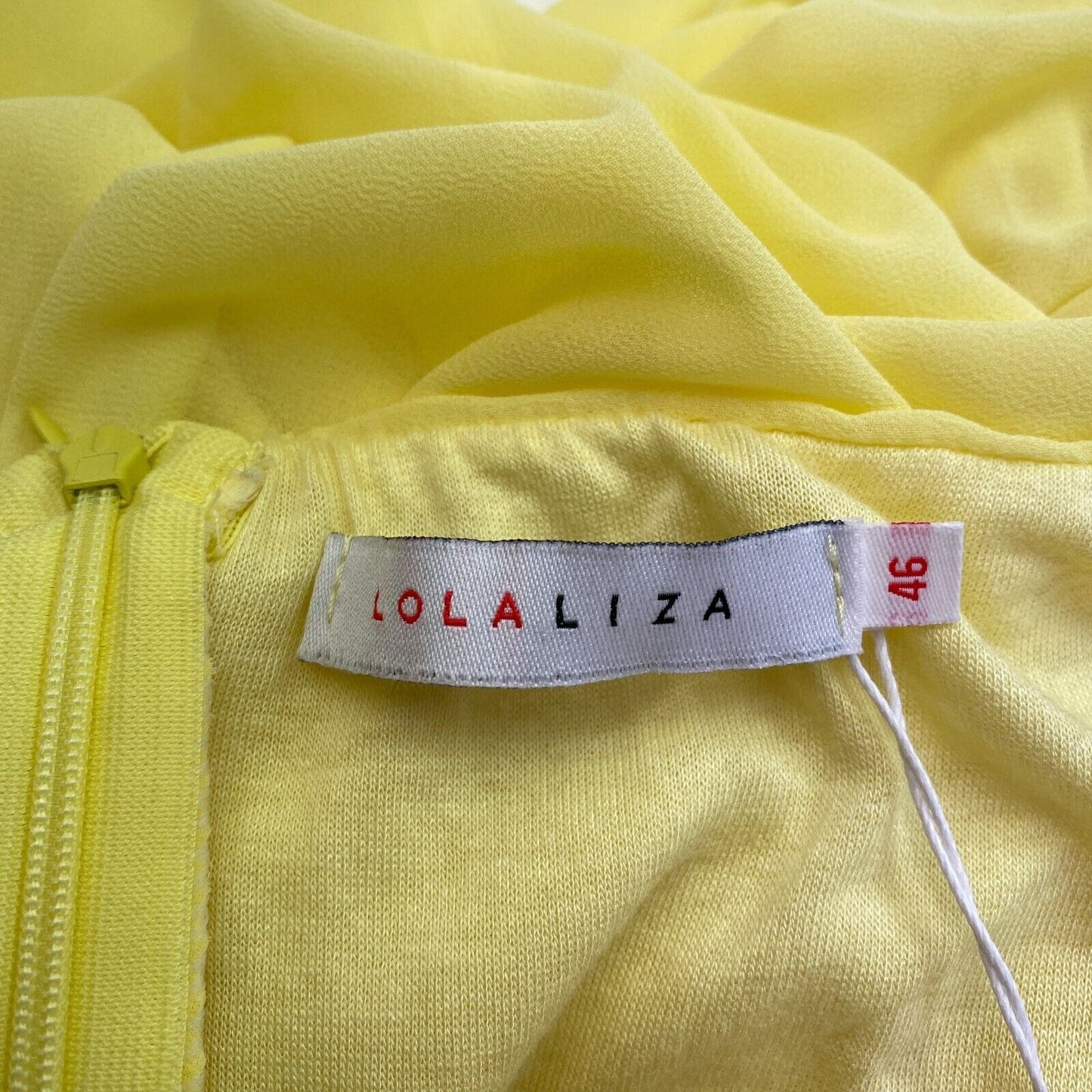 LOLA LIZA Women Yellow Flared Sweetheart Dress Size EU 44 UK 16 US 14