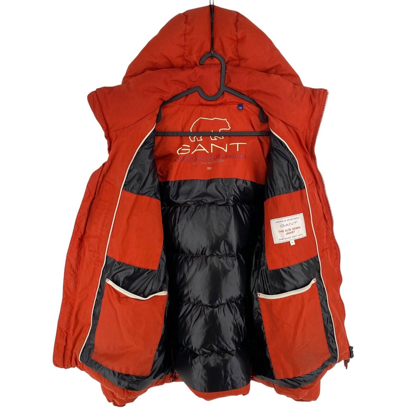 GANT Dark Orange The Alta Down Hooded Puffer Jacket Coat Size M