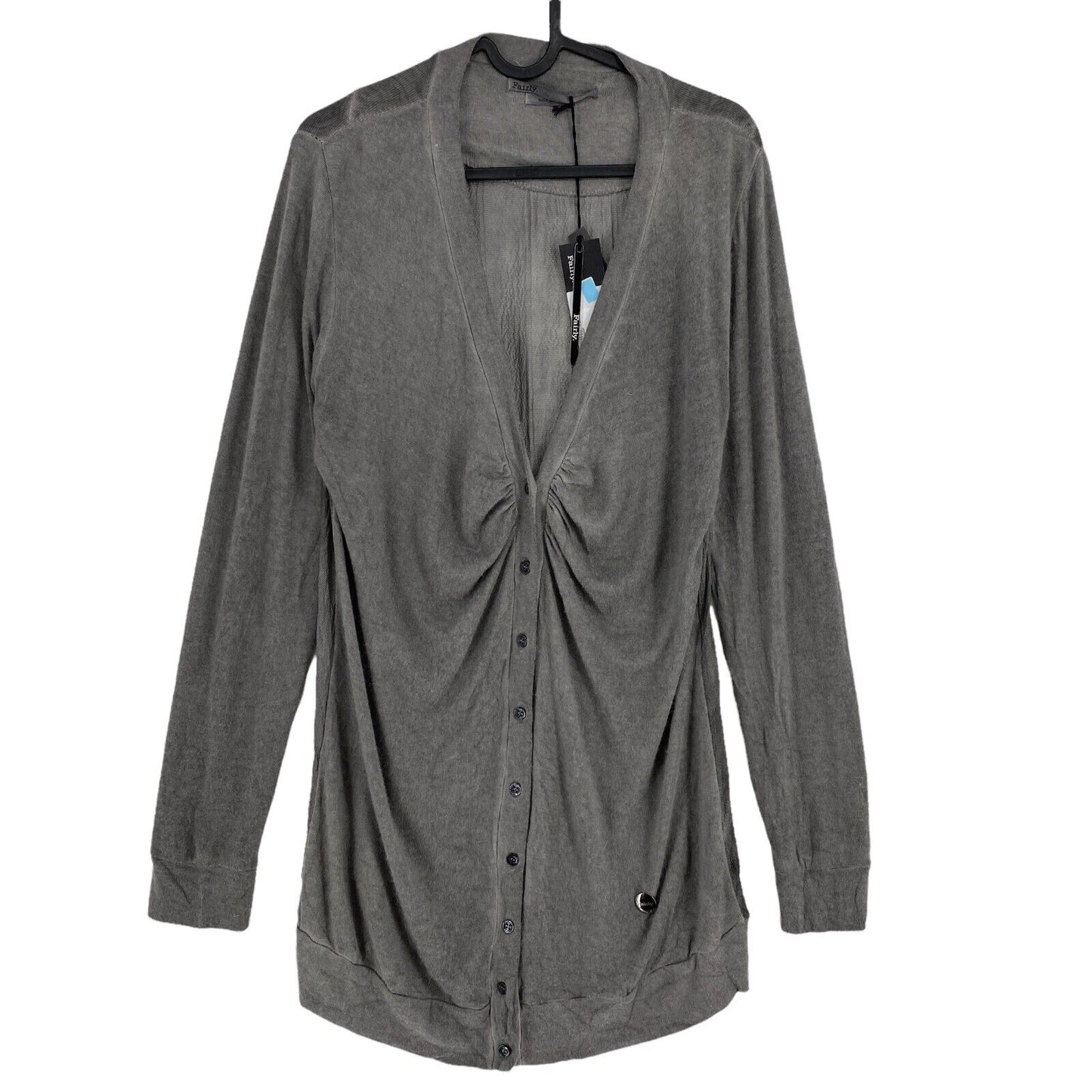 RPR €137 Fairly Dark Grey Deep V-Neck Jumper Cardigan Size L