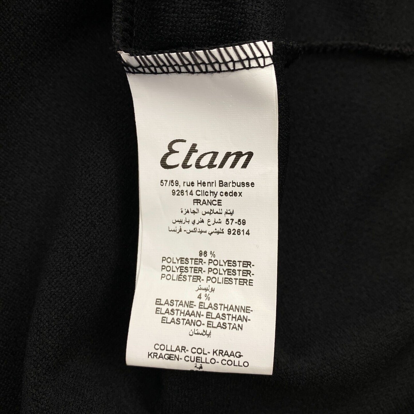 Etam Black Sleeveless Round Neck A-Line Dress Size EU 36 UK 8 US 6