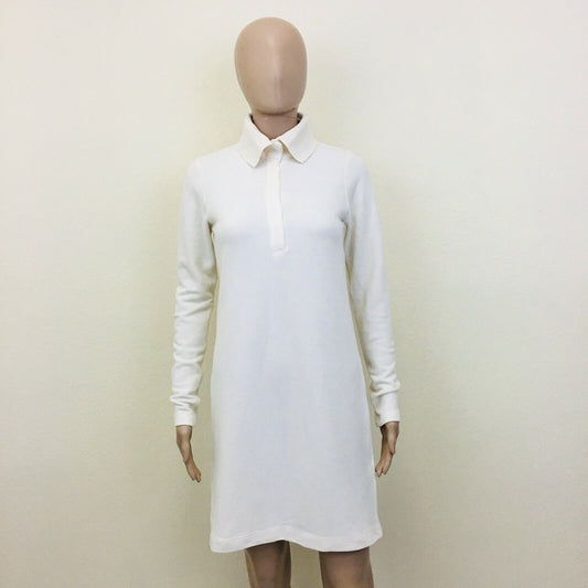 ZARA White Long Sleeve Polo Neck Dress Size S