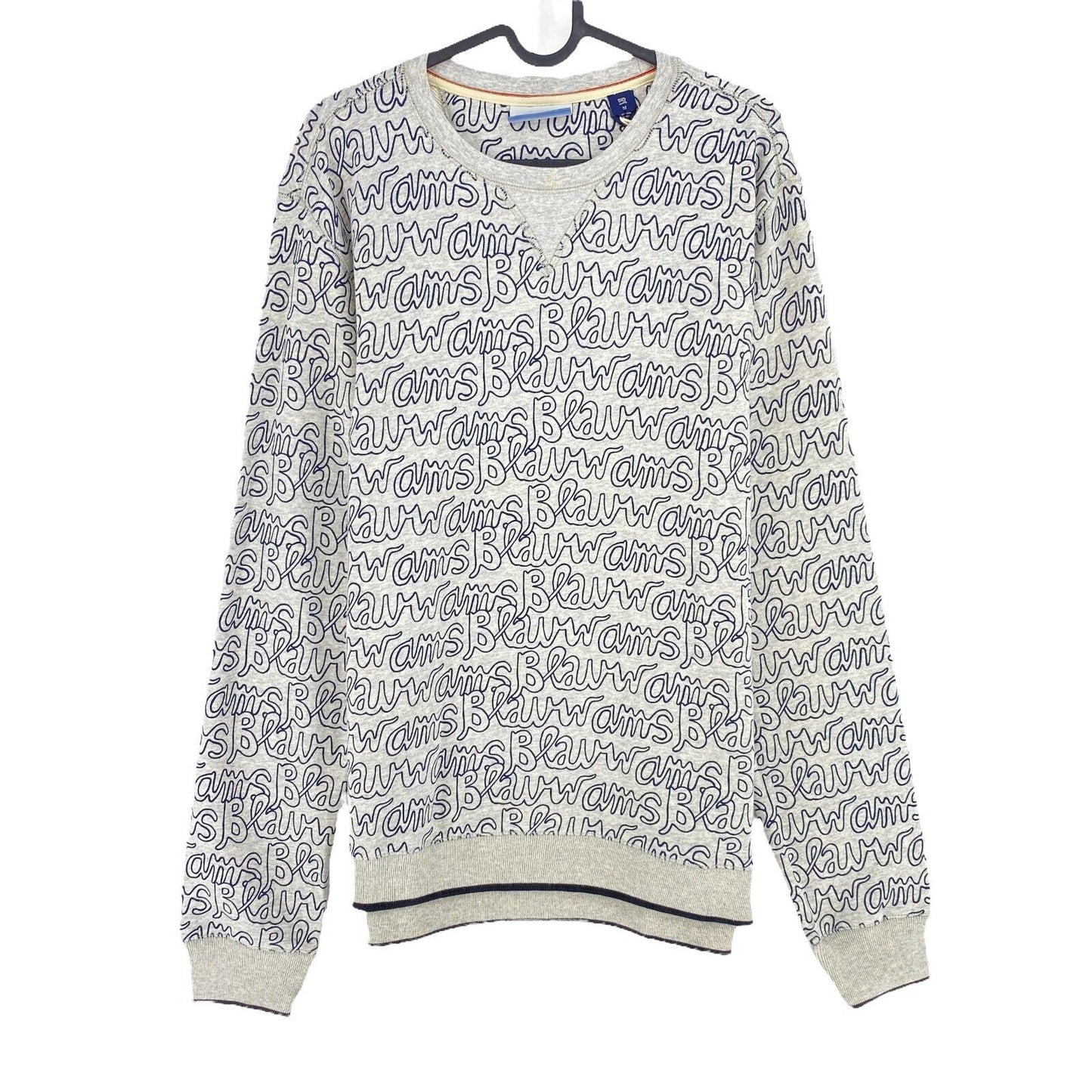 Scotch & Soda Grey Graphic Print Crew Neck Sweater Pullover Size M XL