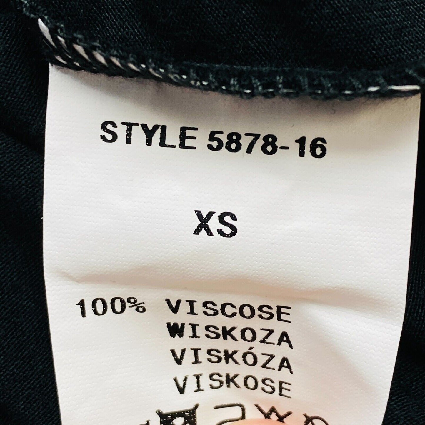 BLEND SHE Schwarze kurzärmlige Tunika-Bluse aus Jersey mit V-Ausschnitt, Größe XS