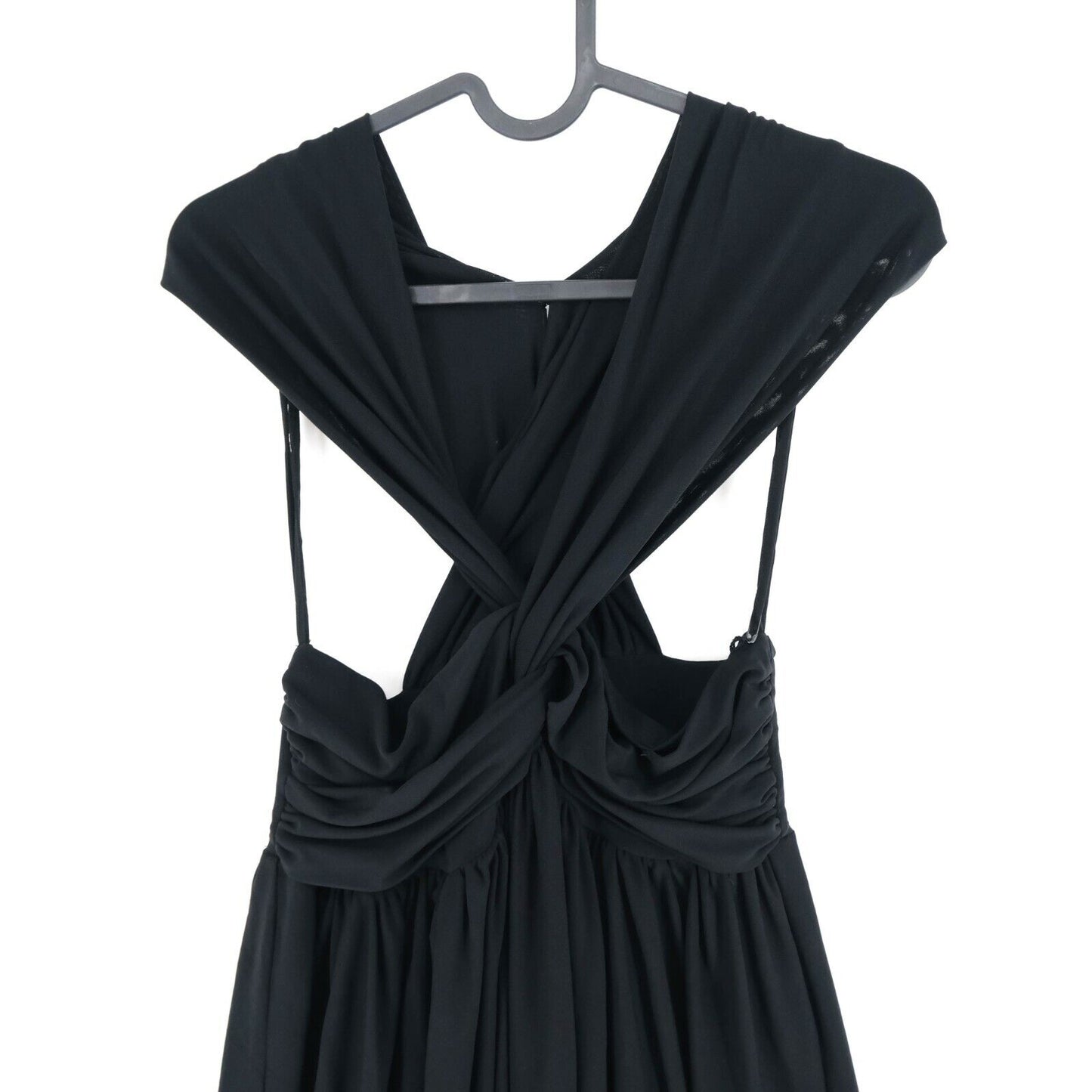 NUAN Black V Neck Pleated Dress Size 44