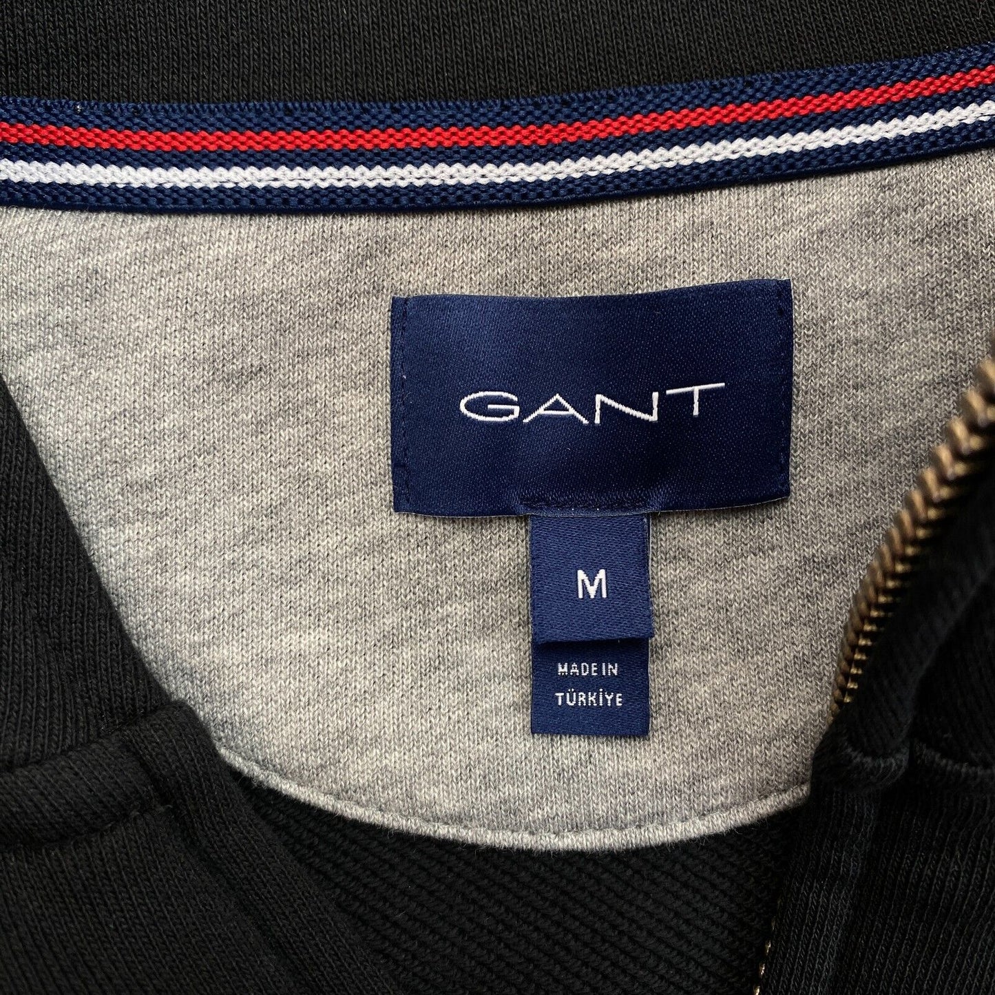 GANT Black Full Zip Sweater Pullover Jumper Size M