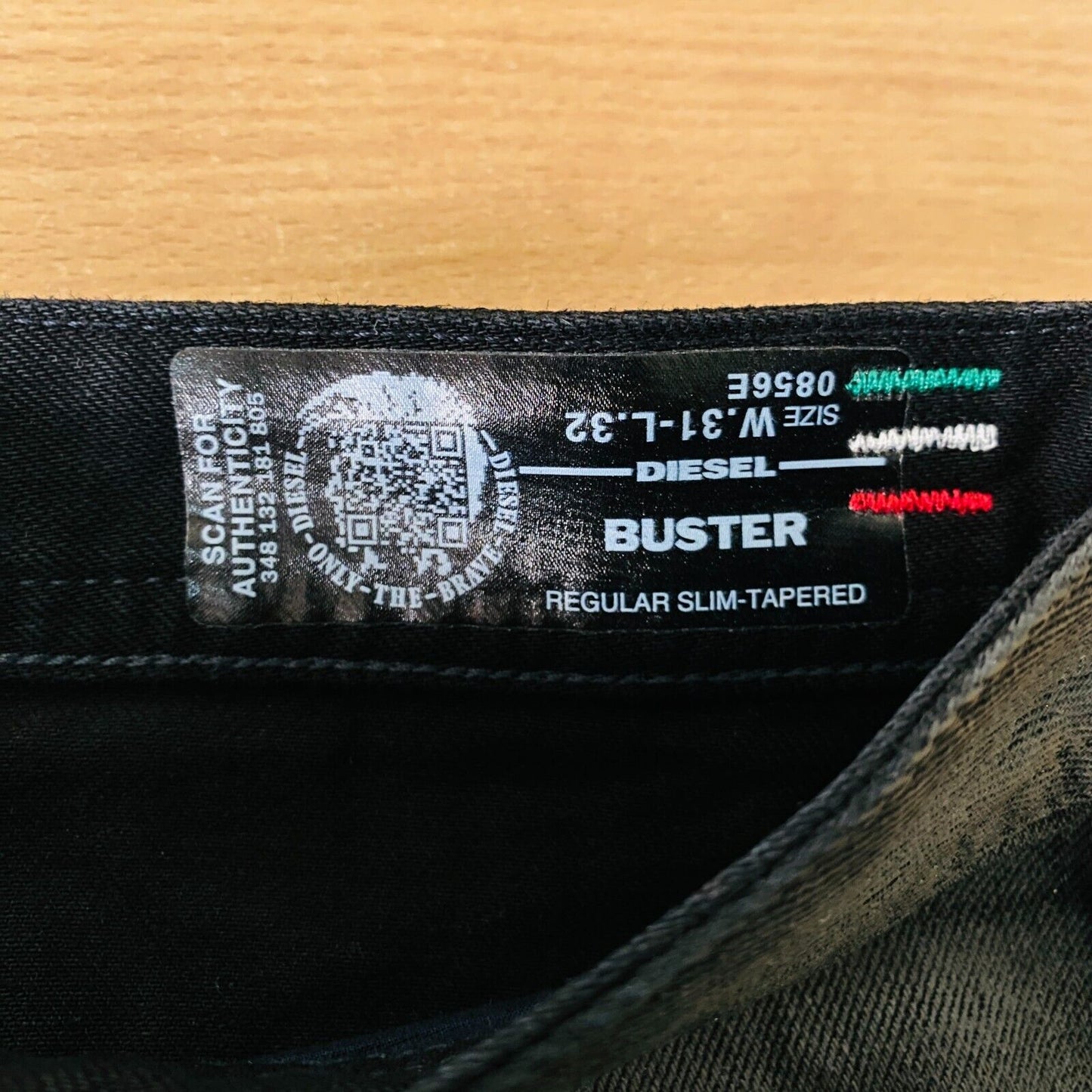 Diesel BUSTER 0856E Men Limited Edition Black Regular Slim Tapered Jeans W31 L32