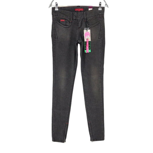 10 FEET Jean skinny gris foncé pour femme Taille W25