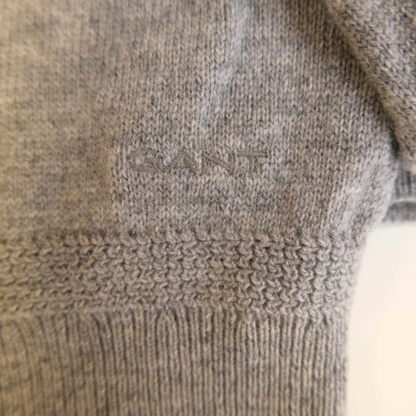 GANT Grey Merino Wool & Cashmere Blend Cardigan Jumper Size M