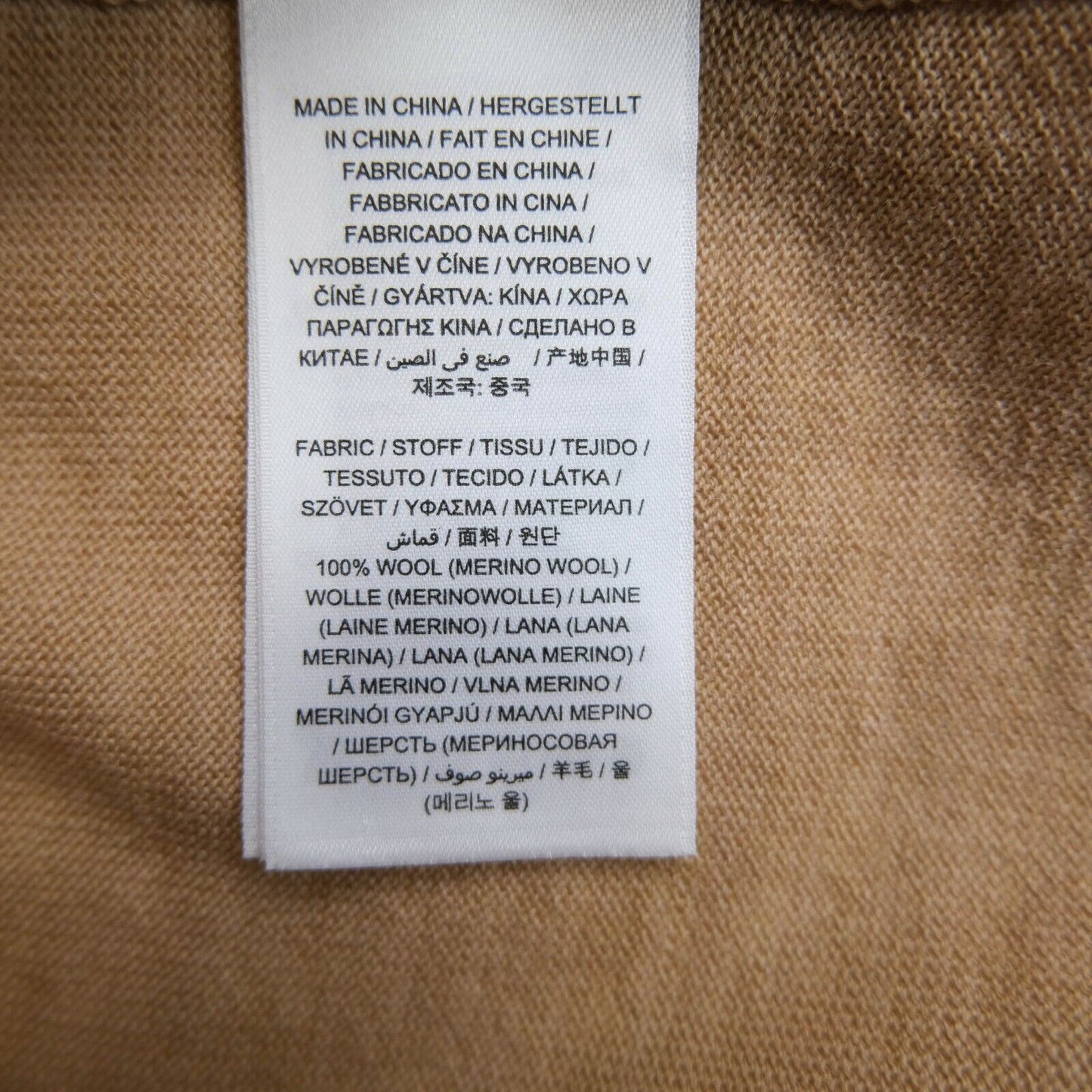 GANT Light Brown Crew Neck 100% Wool Size XS