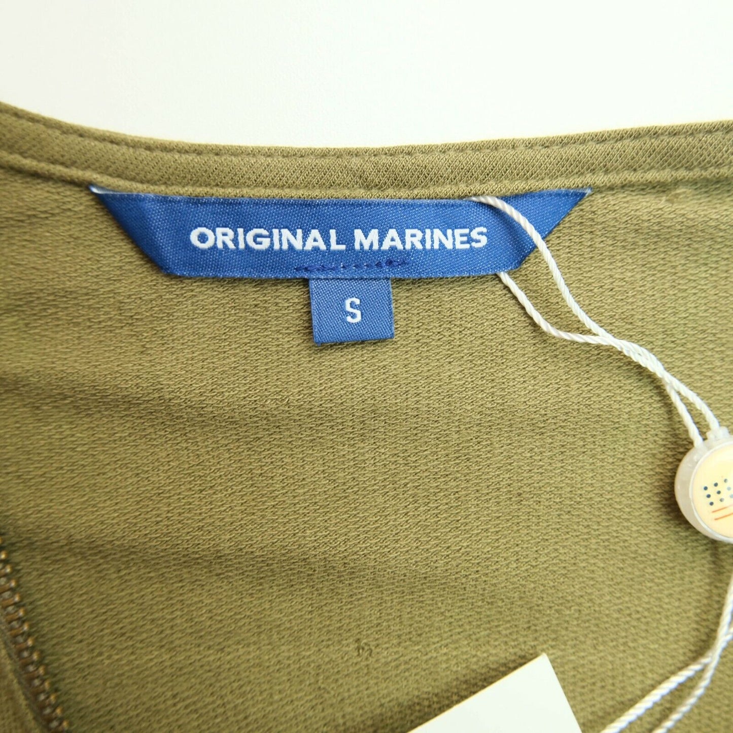 Original Marines Pullover mit durchgehendem Reißverschluss und V-Ausschnitt, Grün, Größe S