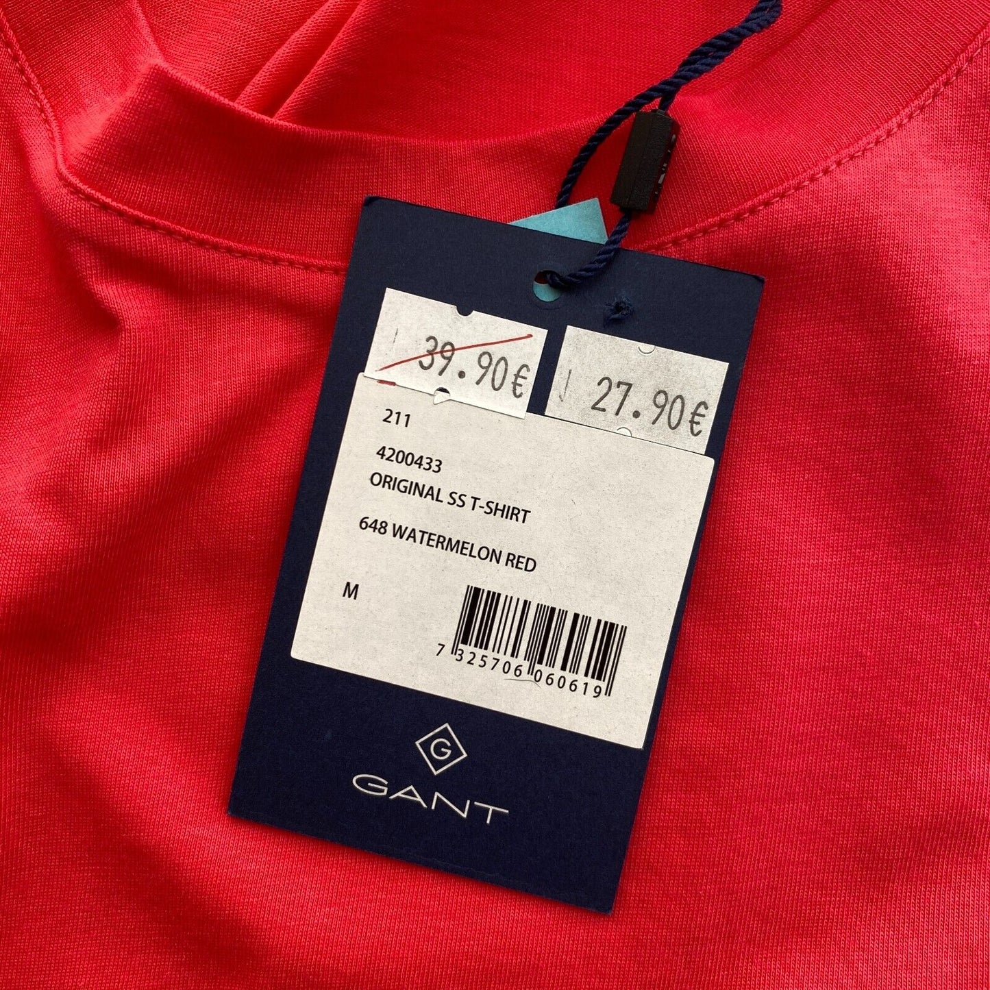 GANT Rot Original Rundhals-T-Shirt Größe M