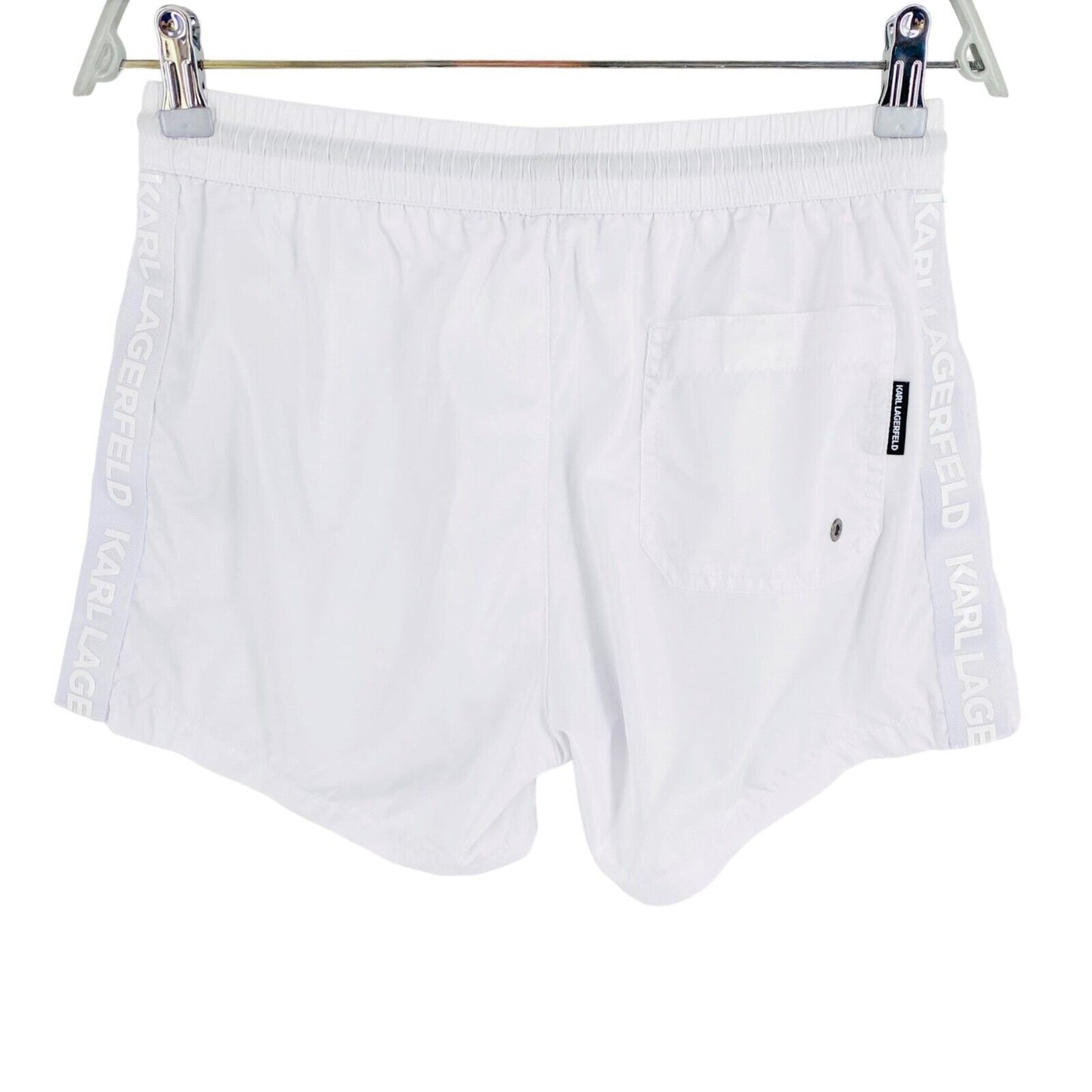 Karl Lagerfeld White Classic Regular Fit Board Swimming Shorts Size S