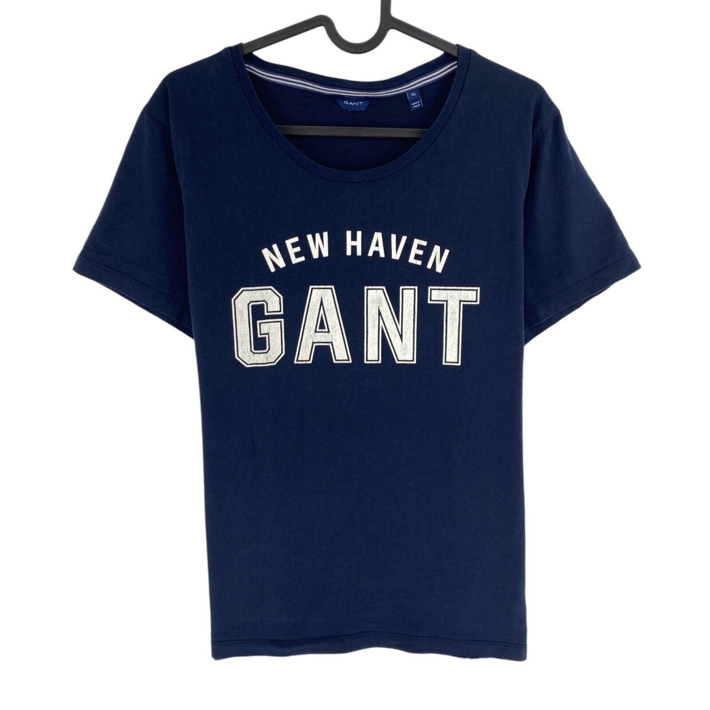 GANT Women Navy Blue Logo Crew Neck Short Sleeve T Shirt Size XL