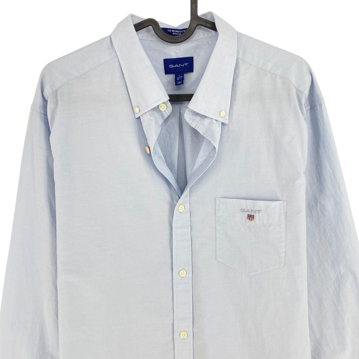 GANT Hellblaues Hemd The Broadcloth Regular Fit Größe L 41/42 16,5