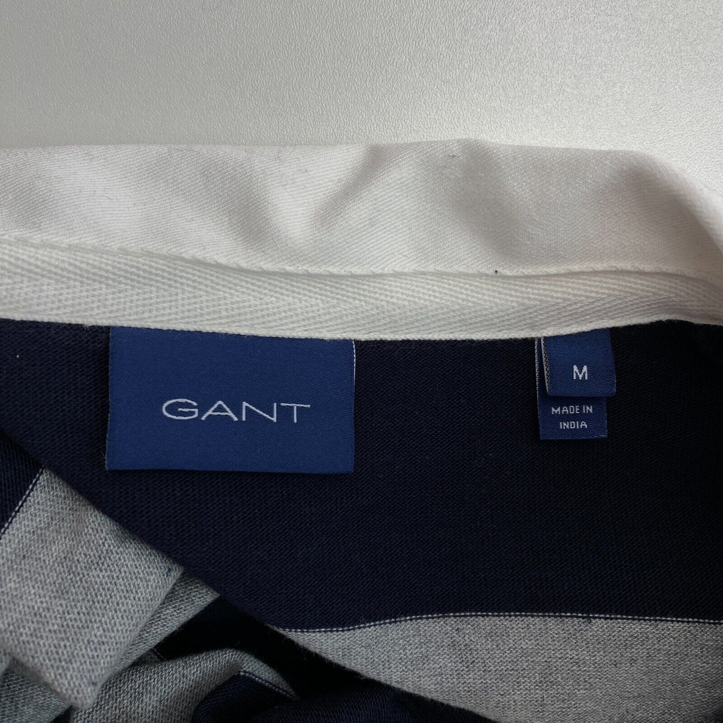 GANT Grey Striped Heavy Rugger Sweater Pullover Size M