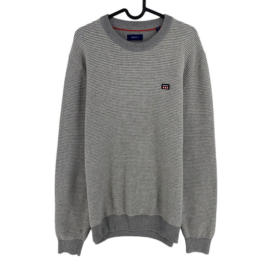 GANT Gris Light Texture Crew Neck Sweater Taille M