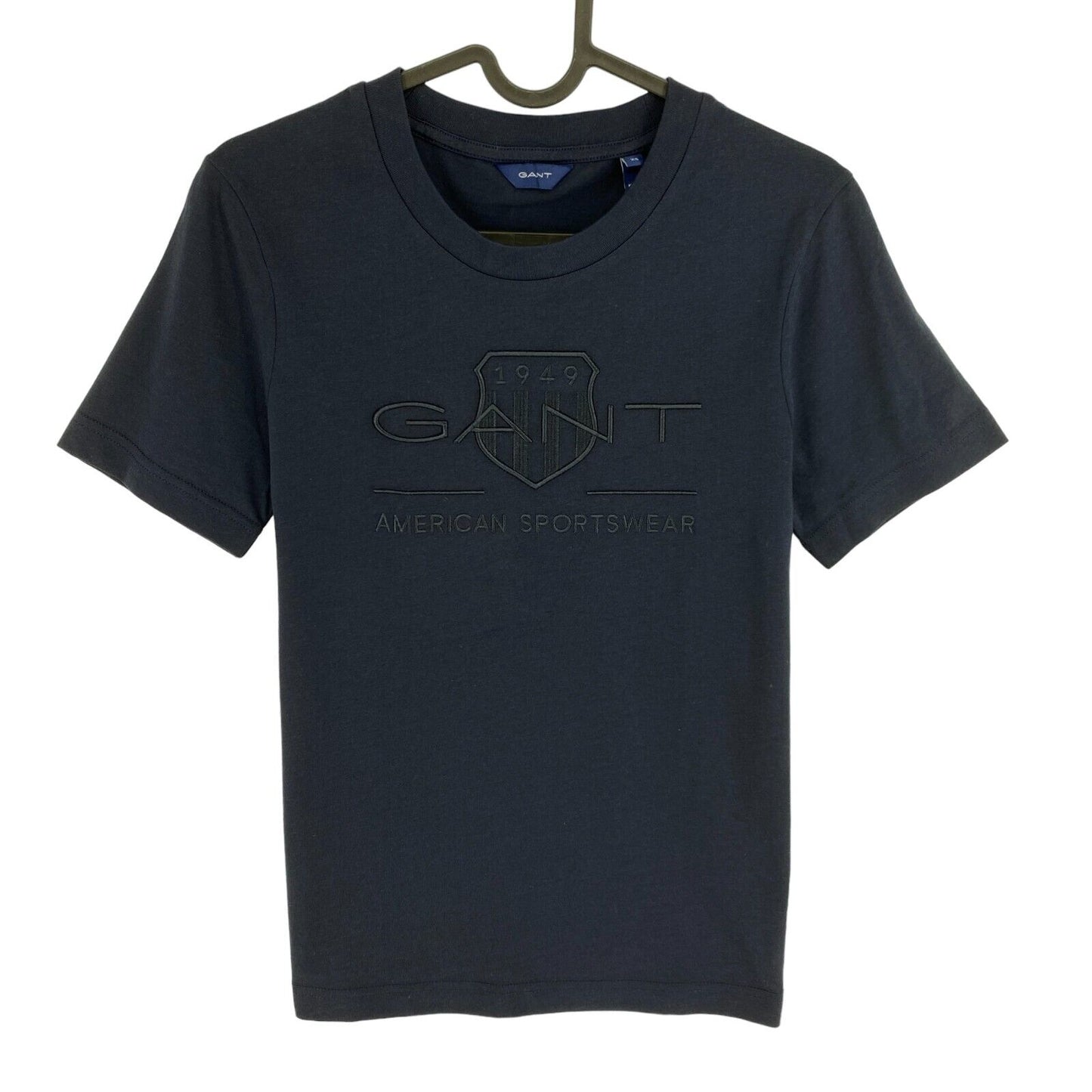 GANT Navy Blue Tonal Archive Shield Crew Neck T Shirt Size XS