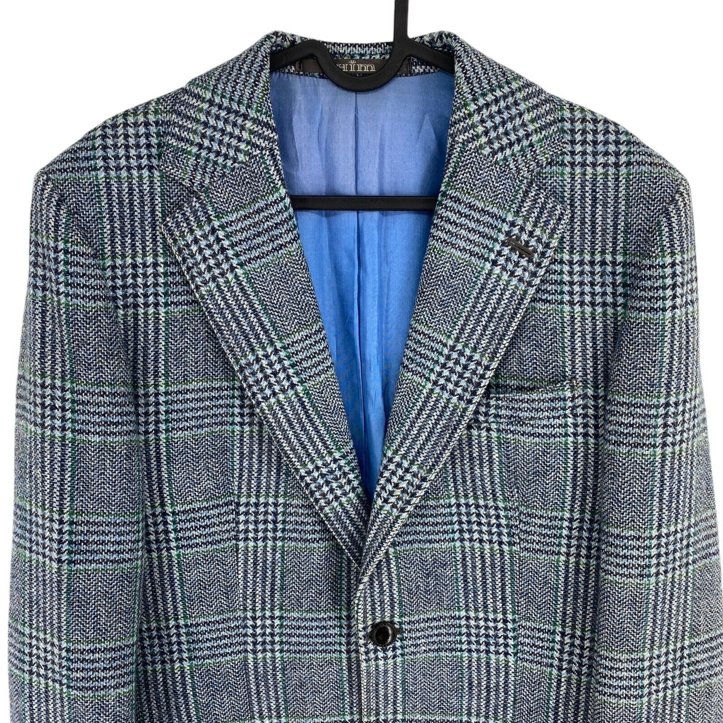 HIM Of Scandinavia Men Greyish Blue Wool Jacket Blazer Size US/UK 38 EU 48 M