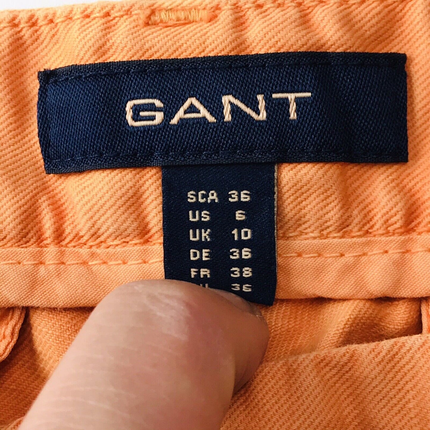 GANT Women Orange Relaxed Boyfriend Fit Linen Blend Trousers EUR 36 US 6 UK 10