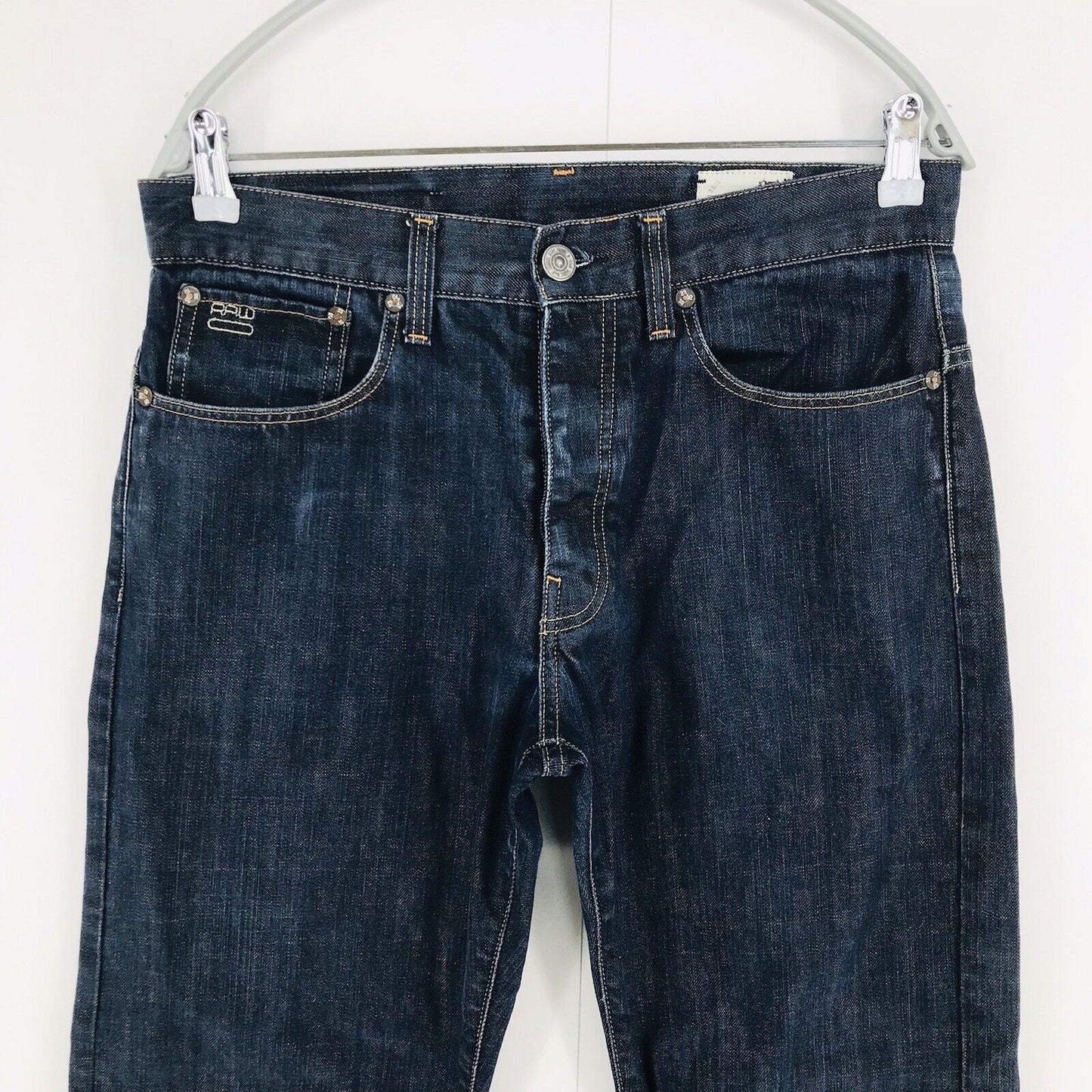 G-STAR RAW 3301 Dunkelblaue Jeans mit normaler gerader Passform, Größe W32 L34