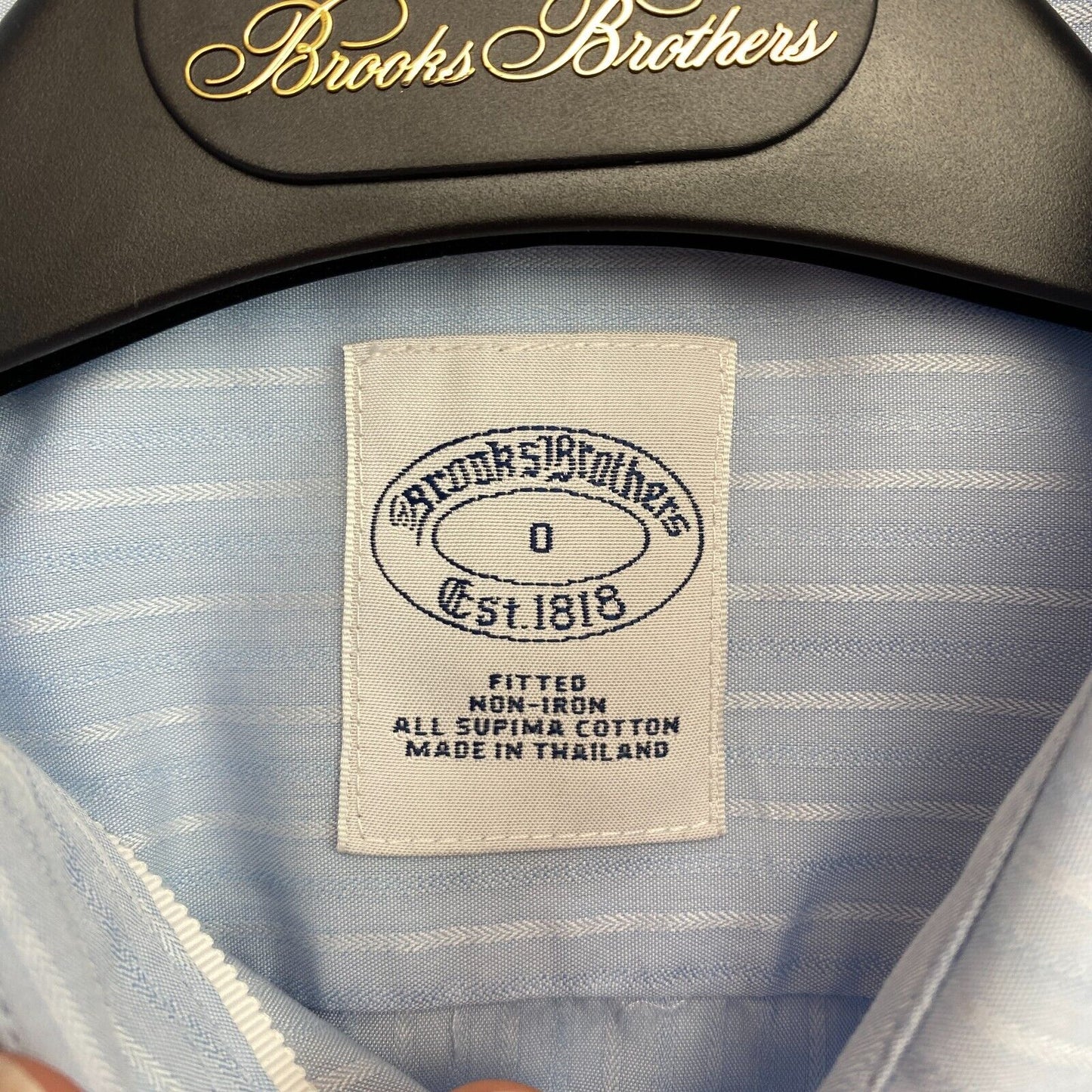 Brooks Brothers Blue Striped Fitted Supima Cotton Shirt Size EU 32 UK 6 US 0