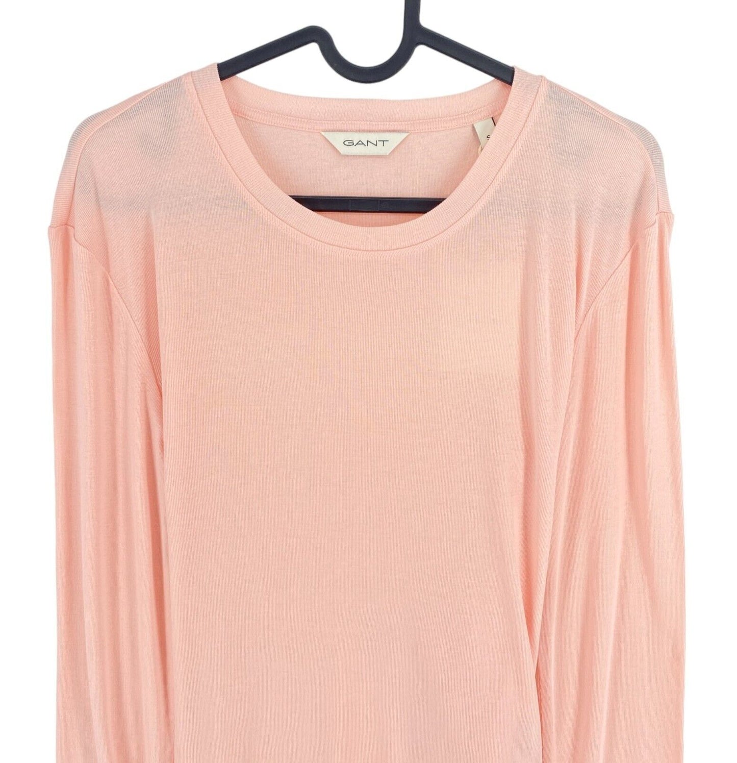 GANT Pink Slim Lightweight Crew Neck Long Sleeves T Shirt Size S