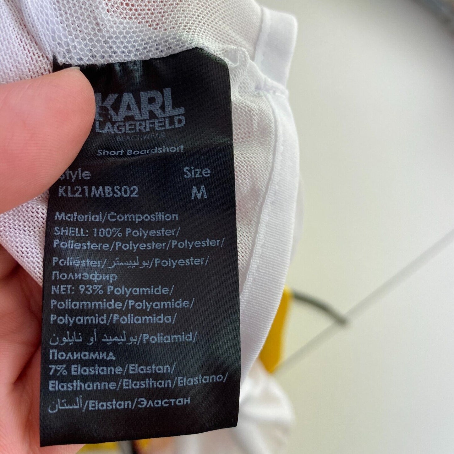 Karl Lagerfeld Yellow Classic Regular Fit Board Swimming Shorts Size M