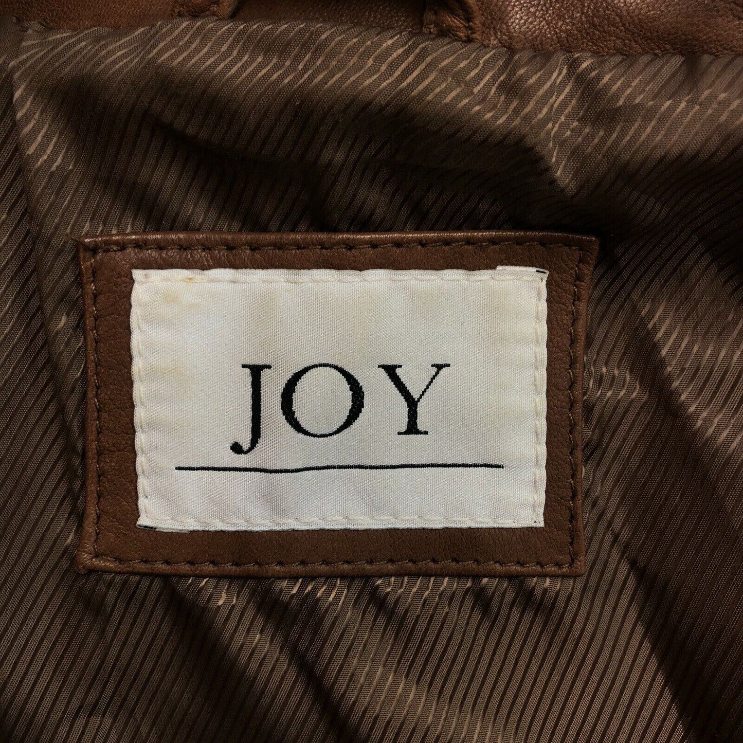 JOY Brown Real Leather Jacket Coat Size EU 40 UK 12 US 10