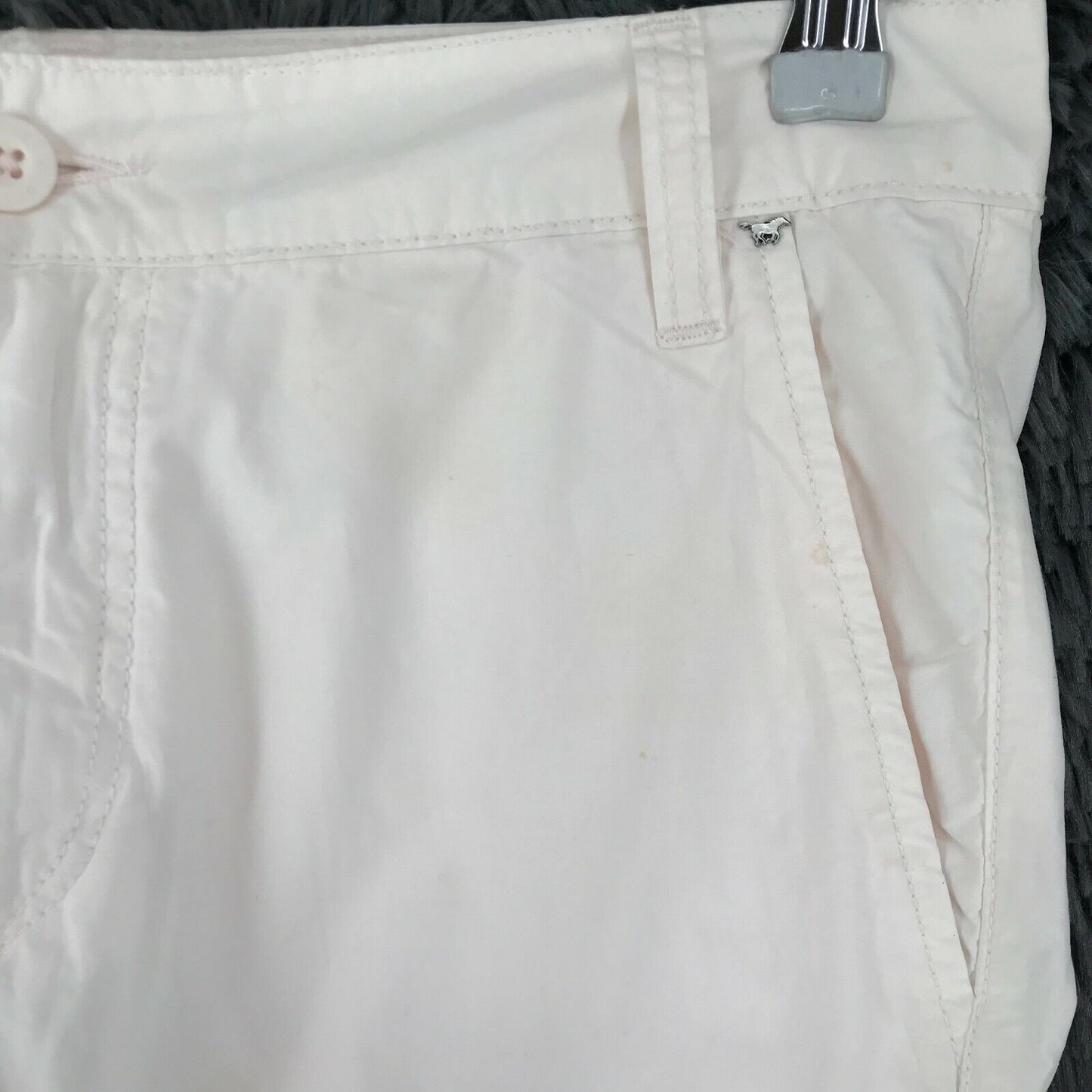 MUSTANG PIXIE Pantalon Chino Capri Femme Rose Clair Coupe Fuselée Régulière W29 L32