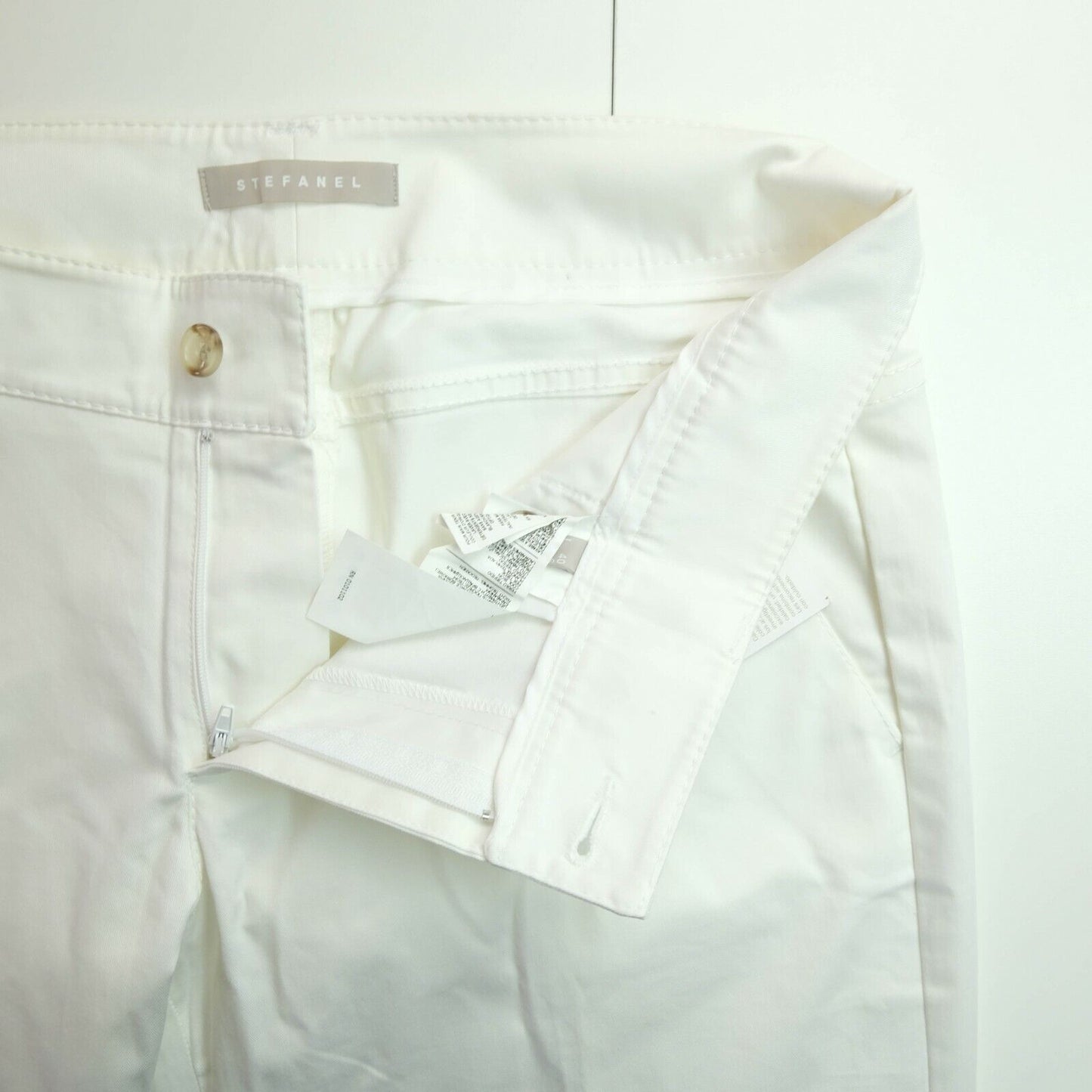 STEFANEL White Stretch Pants Size EU 34 36 38 40 UK 6 8 10 12 US 4 6 8 10