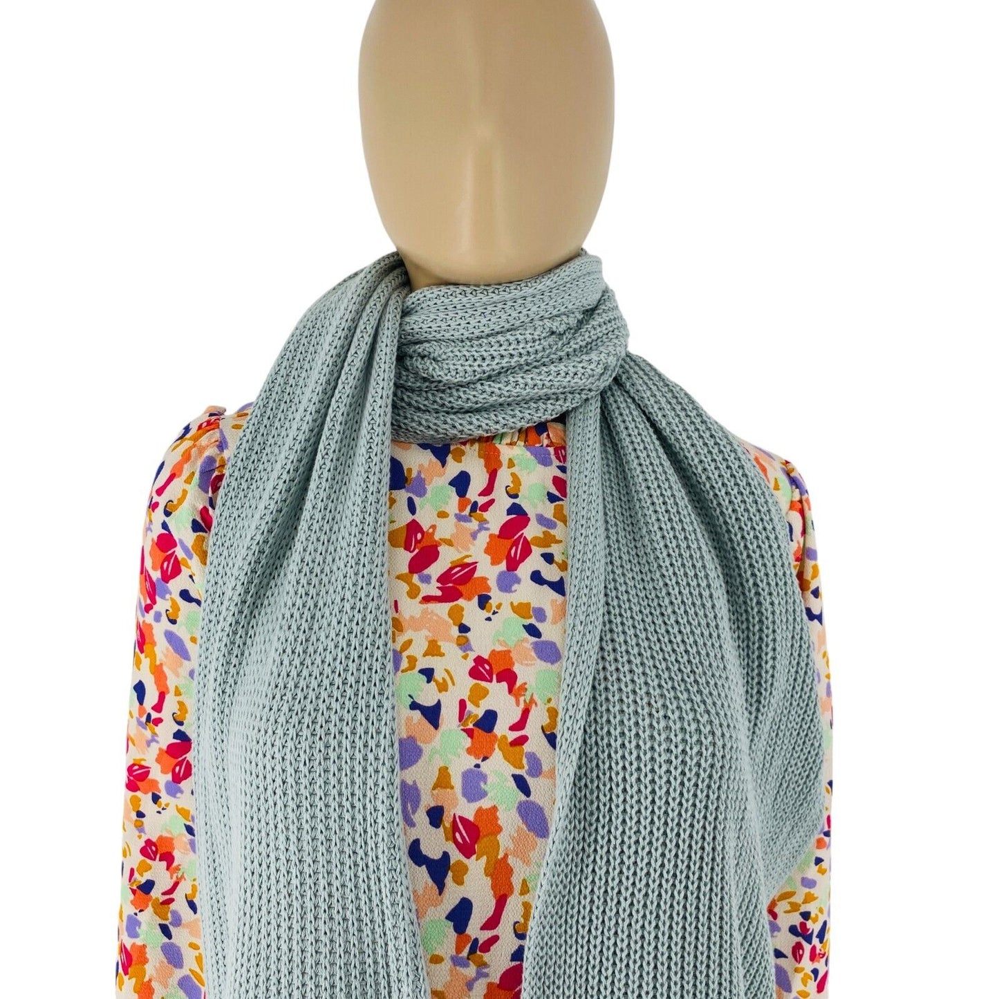 CAMEL ACTIVE Women Light Blue Cotton Knit Scarf Shawl One Size