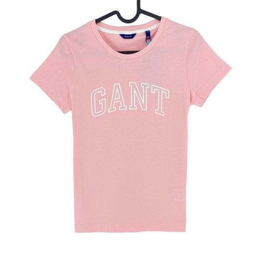 GANT Pink Arch Logo Crew Neck T Shirt Size XS