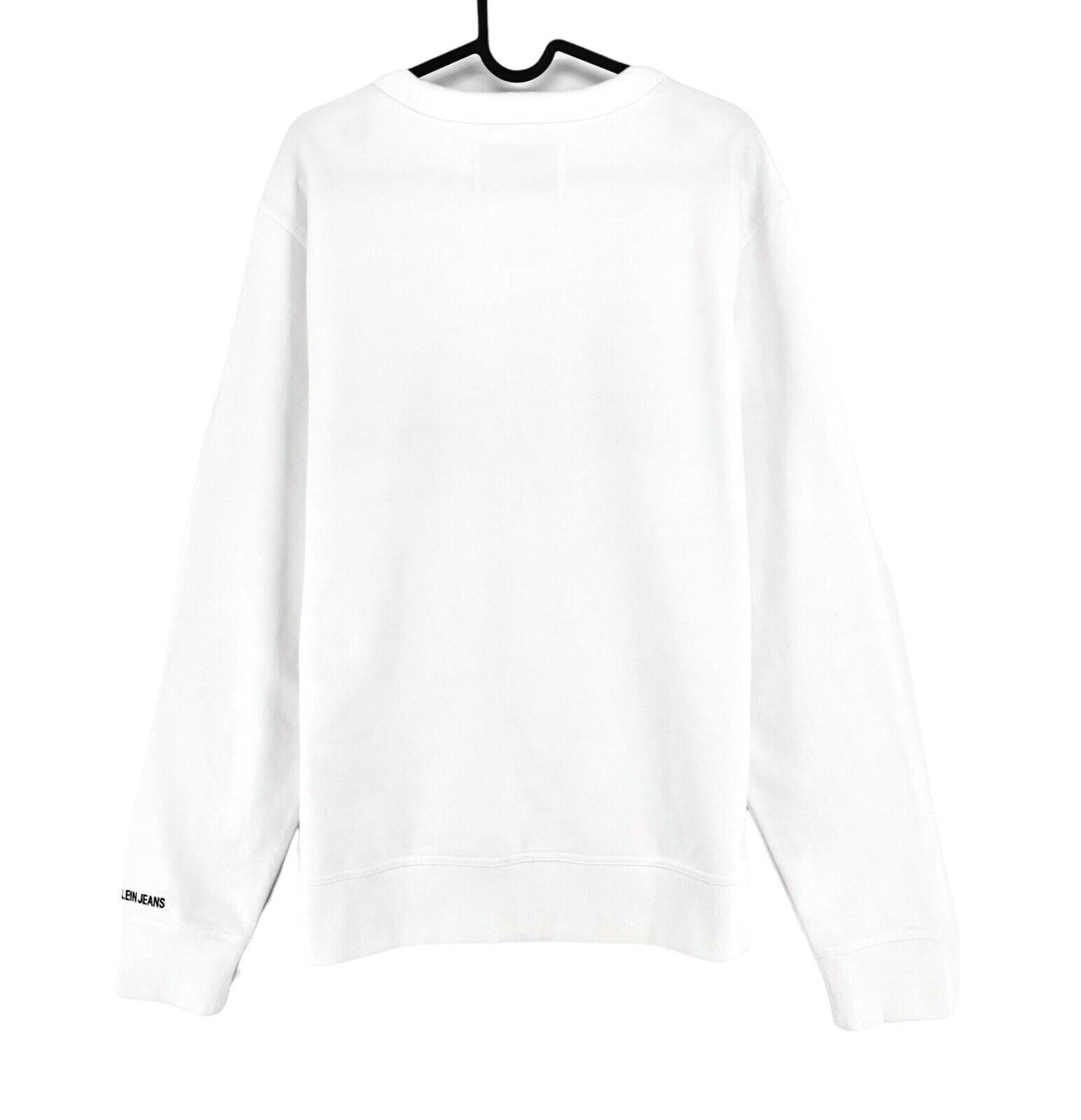 CALVIN KLEIN JEANS White Crew Neck Jumper Sweater Size M