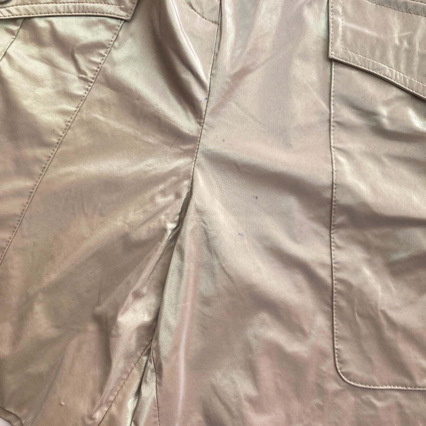 Karl Lagerfeld Beige Metal Drawstring Metallic Shorts Size EU 32 UK 4 US 2