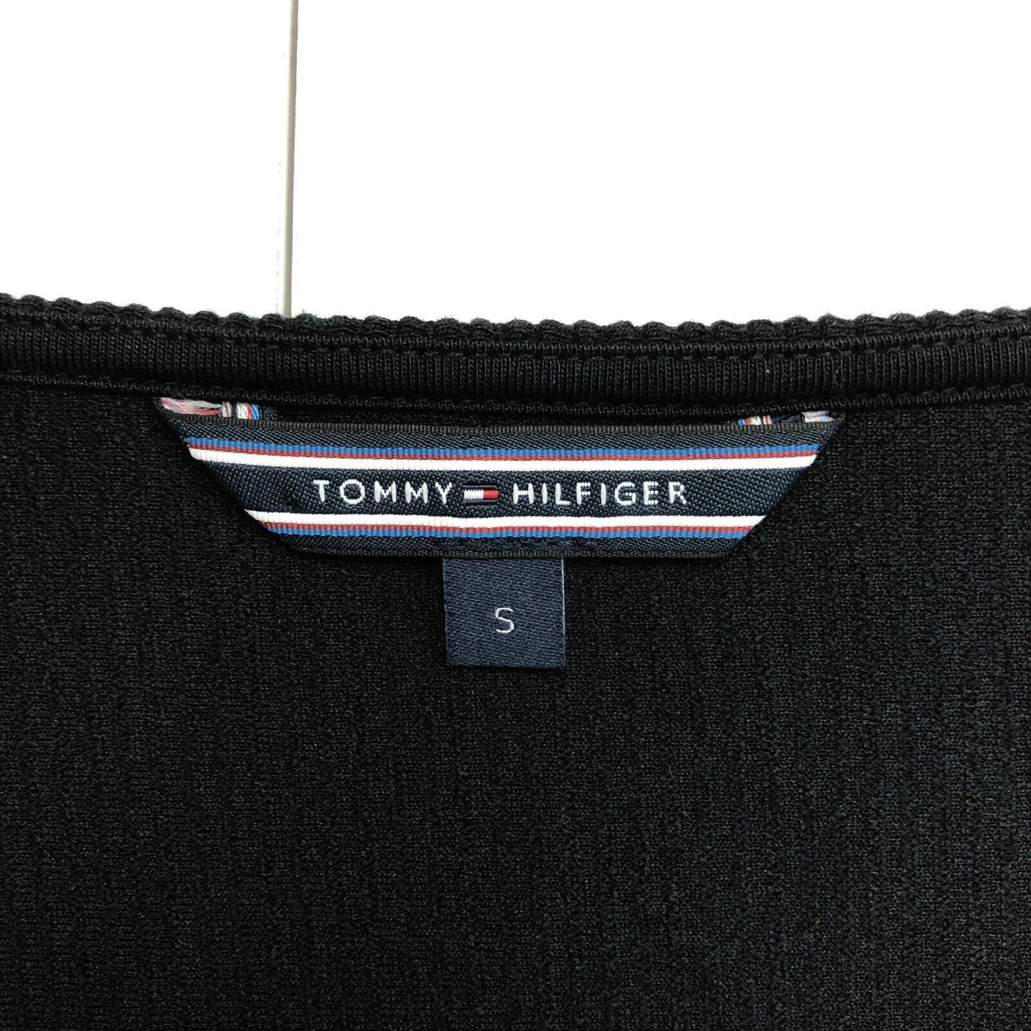 TOMMY HILFIGER Black V Neck Sweater Jumper Size S