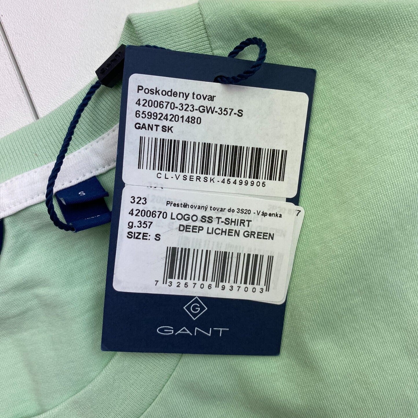 GANT Women Green Logo Crew Neck Short Sleeves T Shirt Size S