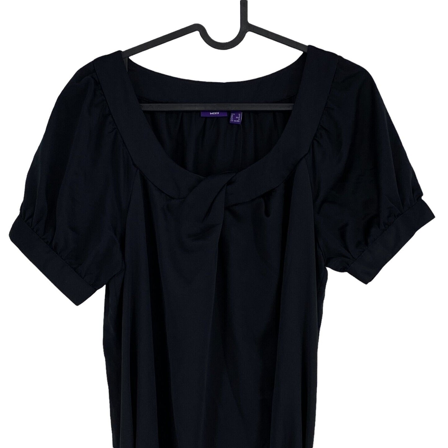 MEXX Robe droite noire à manches courtes et col rond avec ceinture Taille EU 38 UK 10 US 8