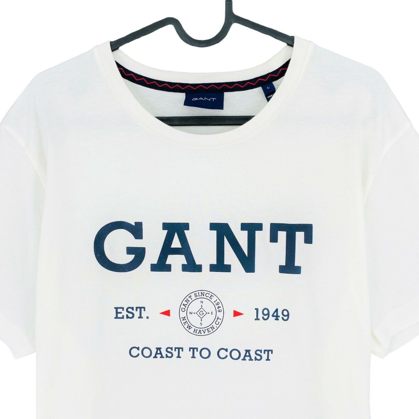 GANT White Nautical Logo Crew Neck T Shirt Size L